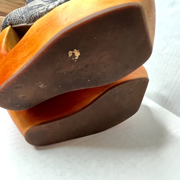 Jeffrey Campbell Rockferry Boots Size 7 Blue Snakeskin Brown Platform Knee High - Picture 12 of 17